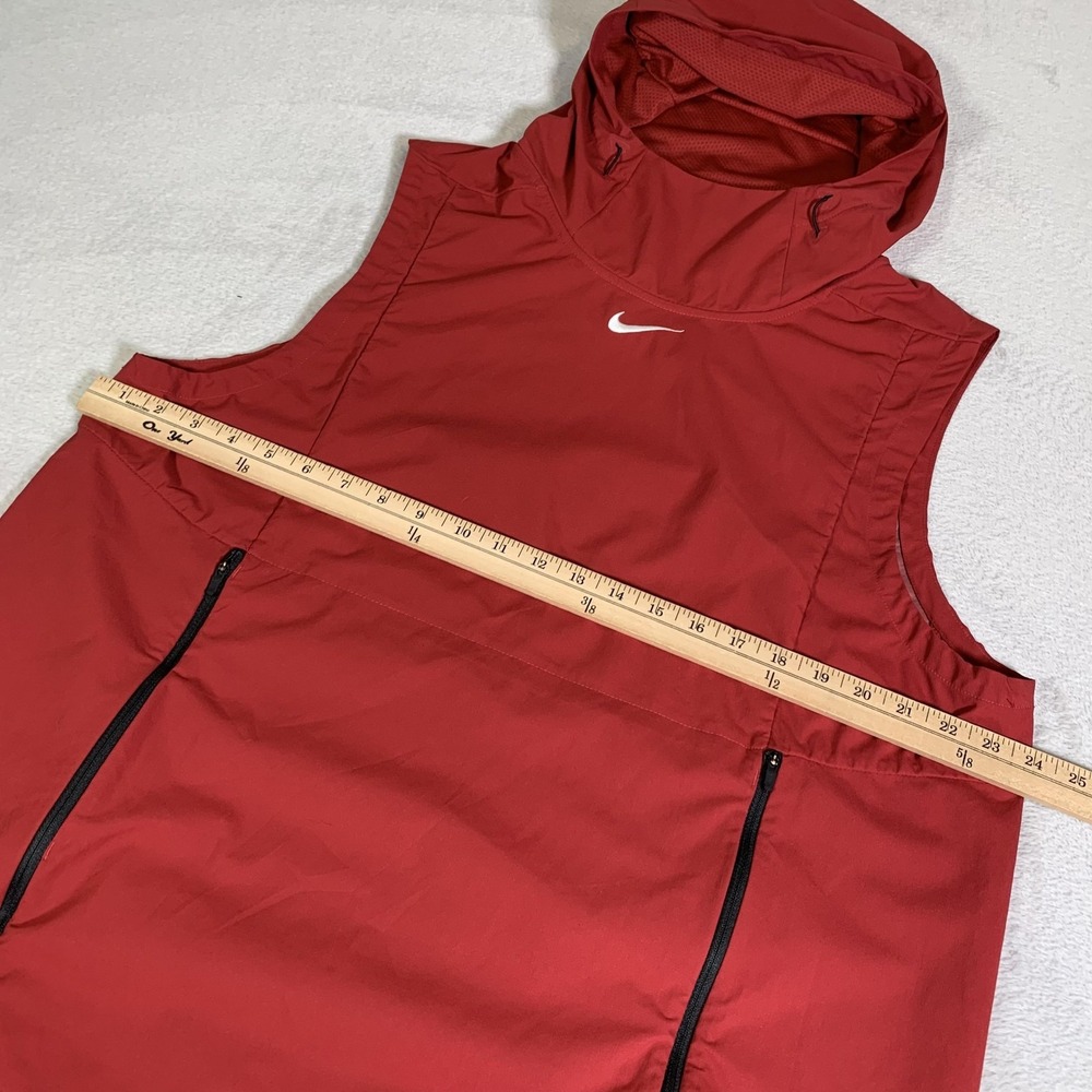 Nike Jacket Mens Large Red Sleeveless Hooded Pullover Windbreaker 908420-613 - Picture 4 of 11